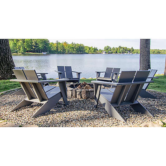 Paso Grey Outdoor Adirondack Chair by POLYWOOD®